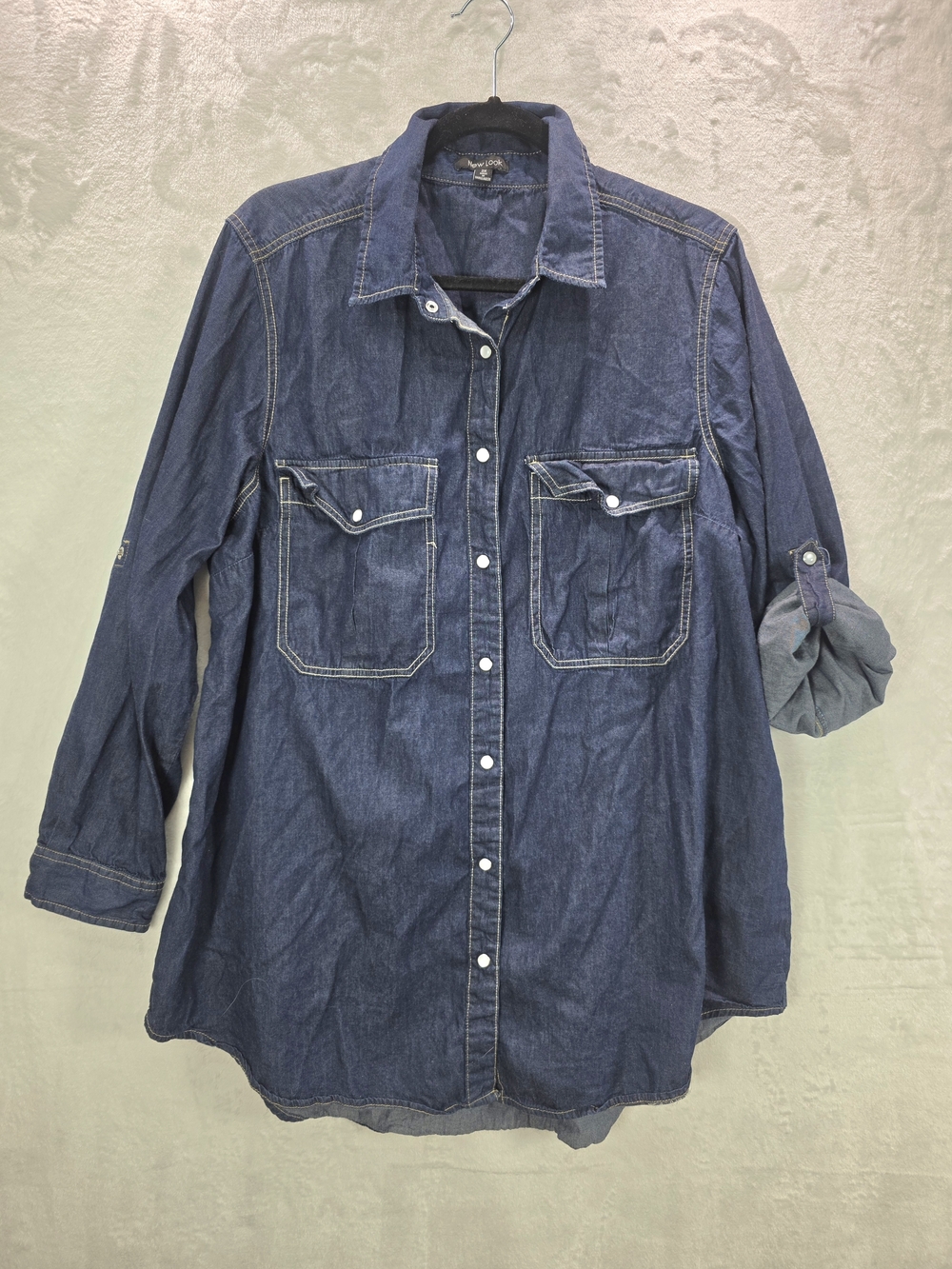 New Look Navy Denim Shirt Size 2X